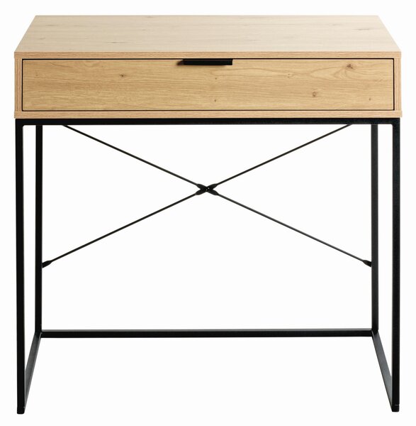 KONZOLOVÝ STOLÍK, čierna, farba duba, kov, kompozitné drevo, 80/46/79 cm - Online Only obývacie izby, Online Only