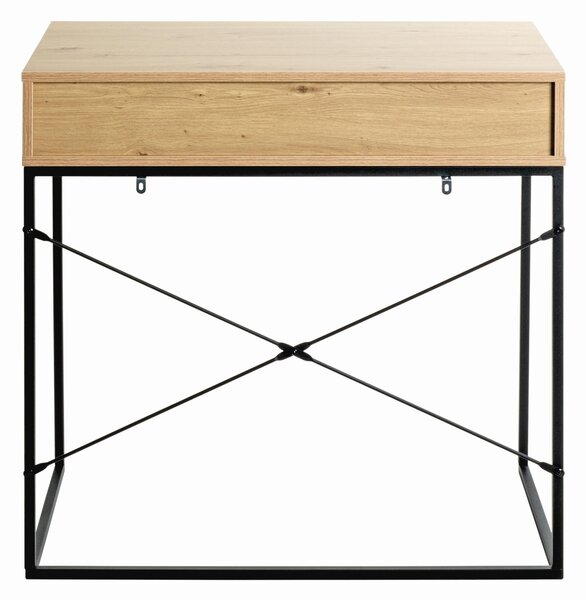 KONZOLOVÝ STOLÍK, čierna, farba duba, kov, kompozitné drevo, 80/46/79 cm - Online Only obývacie izby, Online Only