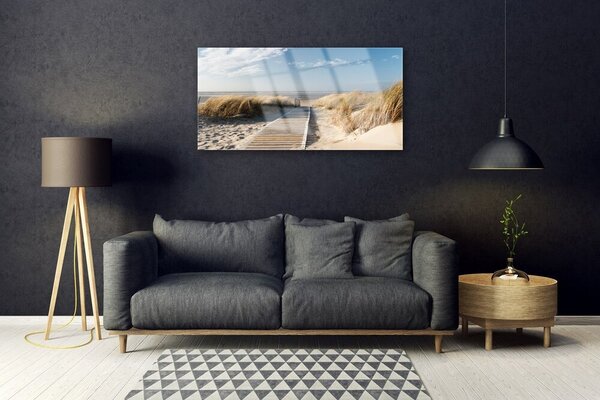 Obraz na skle Pláž chodník krajina 100x50 cm 2 Prívesky