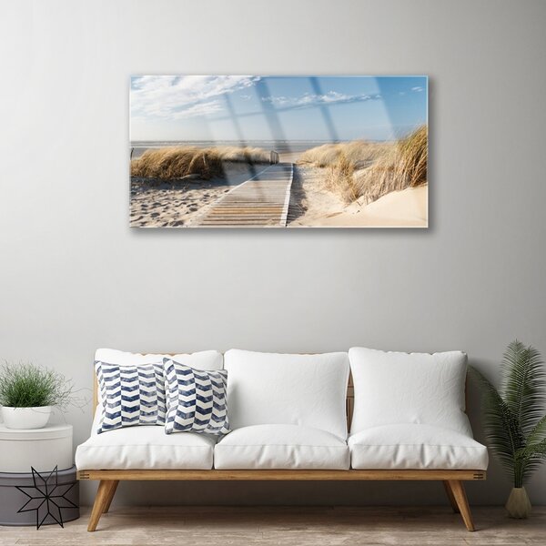Obraz na skle Pláž chodník krajina 100x50 cm 2 Prívesky