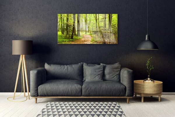 Obraz na skle Les príroda 100x50 cm 2 Prívesky