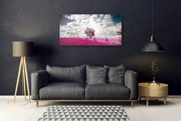 Obraz na skle Strom pole príroda 100x50 cm 2 Prívesky