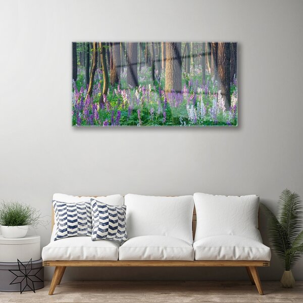 Obraz na skle Les príroda 100x50 cm 2 Prívesky