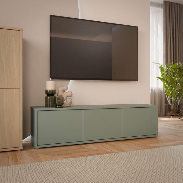 NÍZKA KOMODA, šalviovozelená, 154,2/42,5/34,9 cm Carryhome - TV nábytok, Online Only