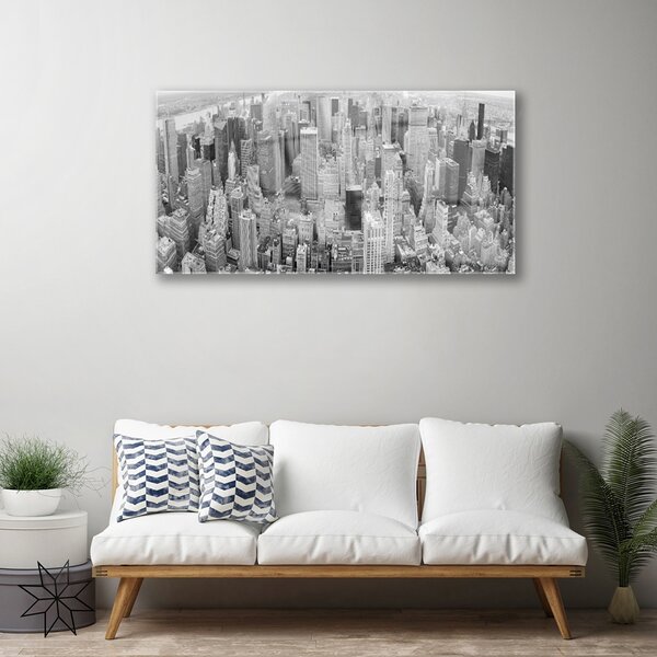 Obraz na skle Mesto domy 100x50 cm 2 Prívesky