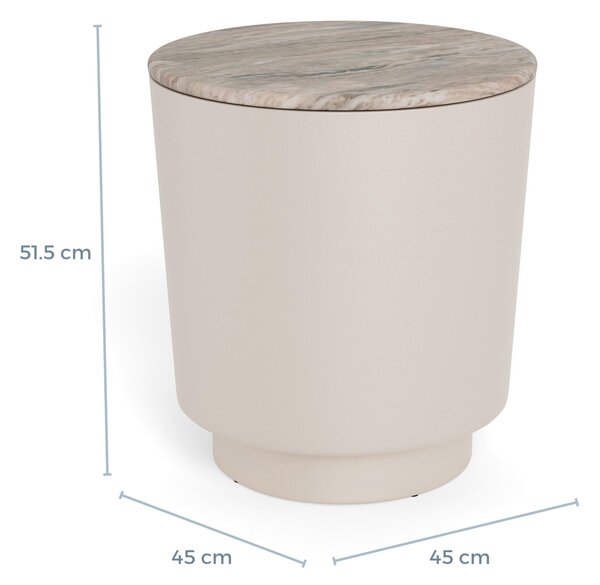 KONFERENČNÝ STOLÍK, sivá, kov, kameň, 45/45/51,5 cm - Stolíky do obývačky, Online Only