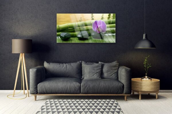 Obraz na skle Kvet kamene bambus príroda 100x50 cm 2 Prívesky