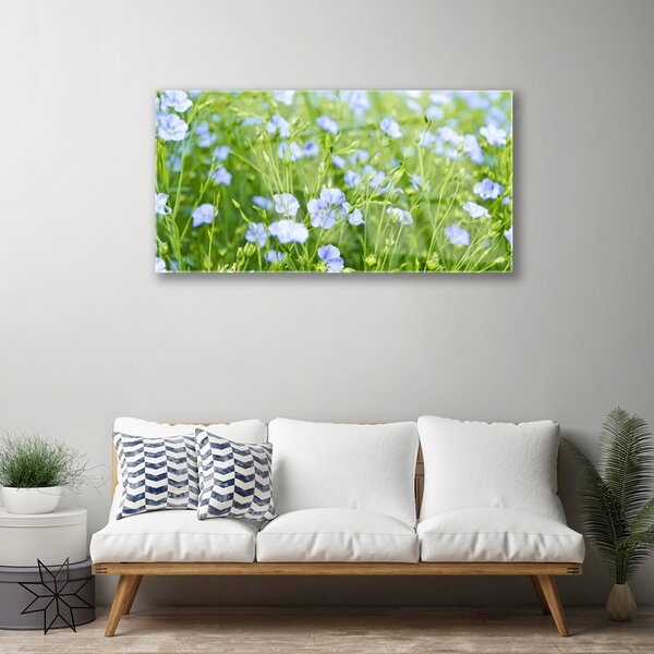 Obraz na skle Kvety tráva rastlina príroda 100x50 cm 2 Prívesky