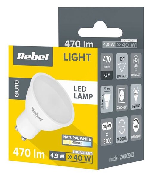 Žiarovka LED 5W GU10 4000K 230V Rebel
