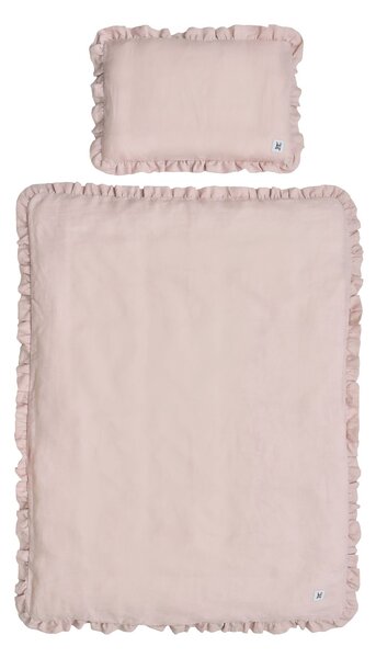 Bellamy Ľanové obliečky do postieľky DUSTY PINK, vel. M