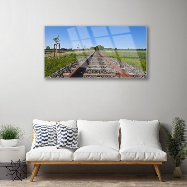 Obraz na skle Koľaje architektúra 100x50 cm 2 Prívesky