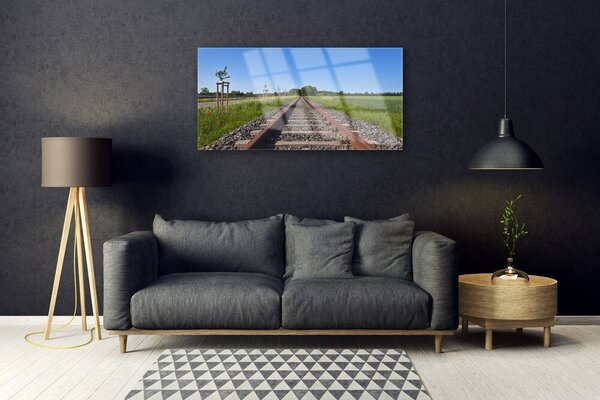 Obraz na skle Koľaje architektúra 100x50 cm 2 Prívesky