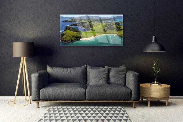 Obraz na skle More pláž les príroda 100x50 cm 2 Prívesky