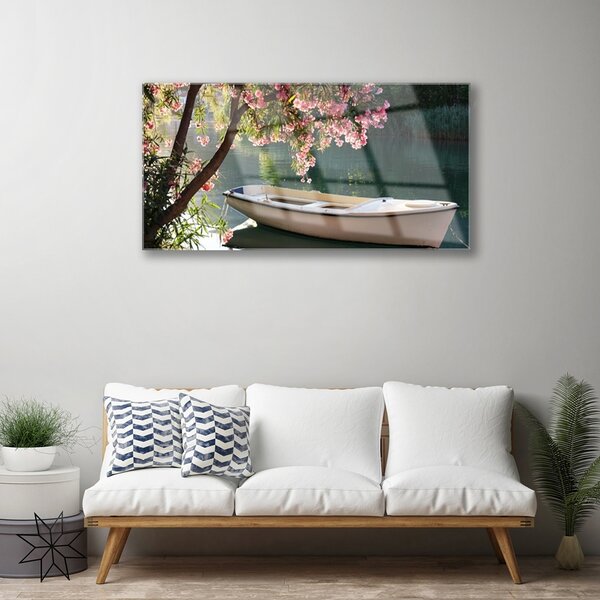 Obraz na skle Loďka strom príroda 100x50 cm 2 Prívesky