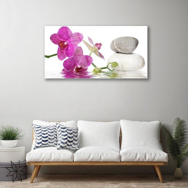 Obraz na skle Kvet kamene umenie 100x50 cm 2 Prívesky
