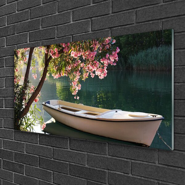 Obraz na skle Loďka strom príroda 100x50 cm 2 Prívesky