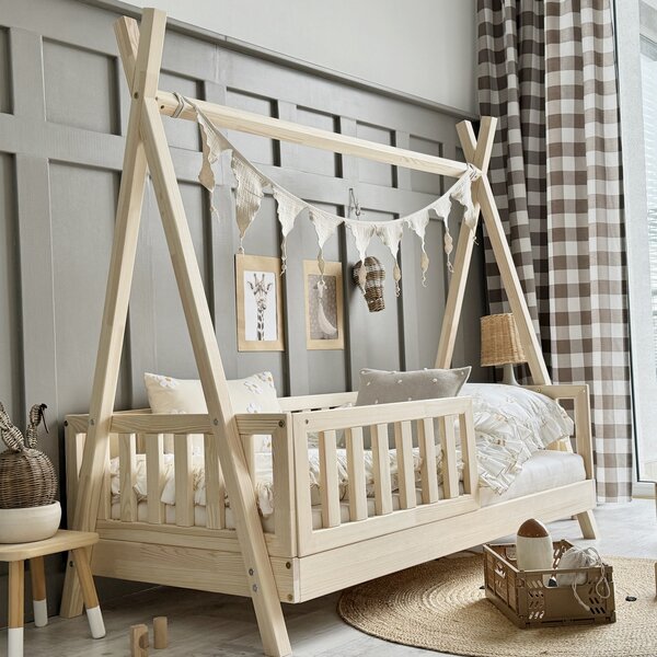 Raj posteli Detská posteľ TIPI PLZ 190/90 cm 190x90 cm prírodná