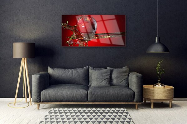 Obraz na skle Jablko voda kuchyňa 100x50 cm 2 Prívesky