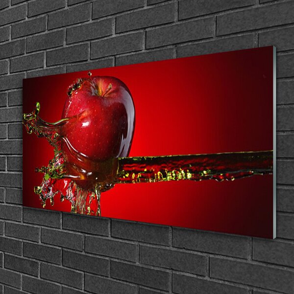 Obraz na skle Jablko voda kuchyňa 100x50 cm 2 Prívesky