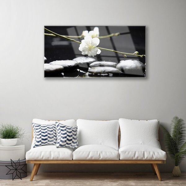 Obraz na skle Kvet kamene umenie 100x50 cm 2 Prívesky