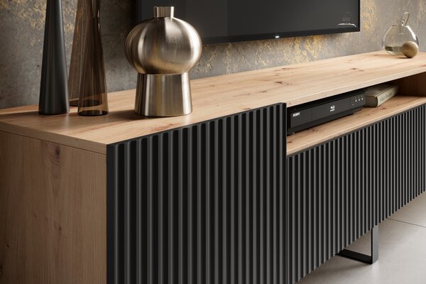 TV STOLÍK DANTE DUB ARTISAN + ČIERNY 200 cm