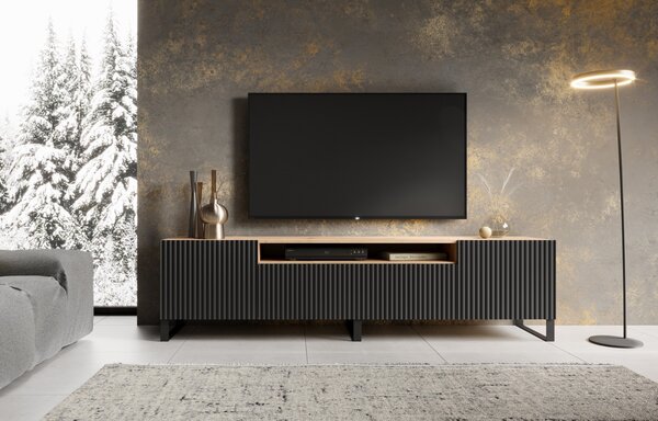 TV STOLÍK DANTE DUB ARTISAN + ČIERNY 200 cm