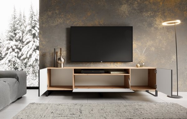 TV STOLÍK DANTE DUB ARTISAN + ČIERNY 200 cm