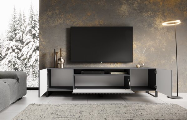 TV STOLÍK DANTE ŠEDÝ 200 cm