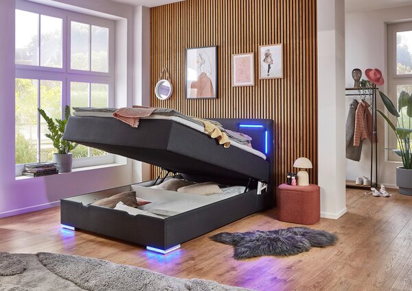 BOXSPRINGOVÁ POSTEĽ, 120/200 cm antracitová Xora - Postele, Online Only