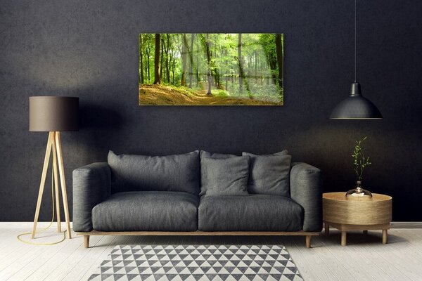 Obraz na skle Les príroda 100x50 cm 2 Prívesky
