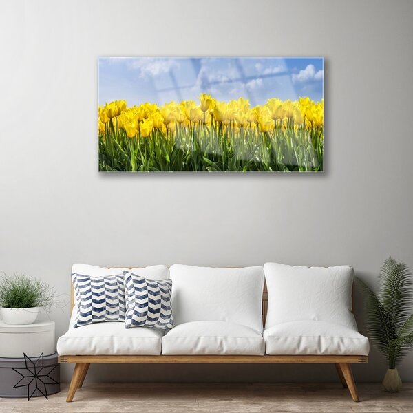 Skleneny obraz Tulipány kvety rastlina 100x50 cm 2 Prívesky