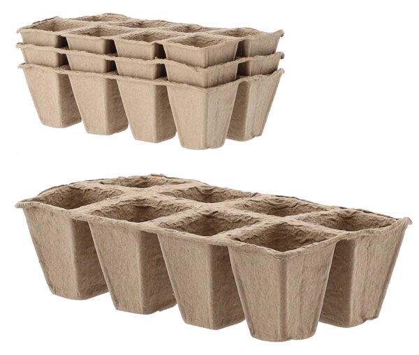 Rašelinové kvetináče 3 kusy 24,5 x 12,5 x 6 cm / 24 priesad