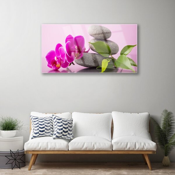 Skleneny obraz Kvet kamene zen rastlina 100x50 cm 2 Prívesky