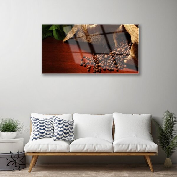 Skleneny obraz Káva zrnká kuchyňa 100x50 cm 2 Prívesky