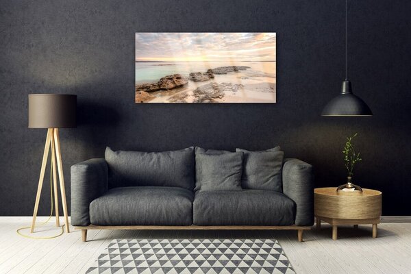 Skleneny obraz More kamene krajina 100x50 cm 2 Prívesky