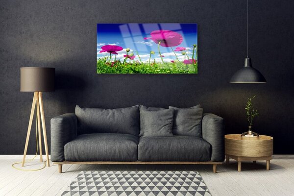 Skleneny obraz Lúka kvety nebo príroda 100x50 cm 2 Prívesky