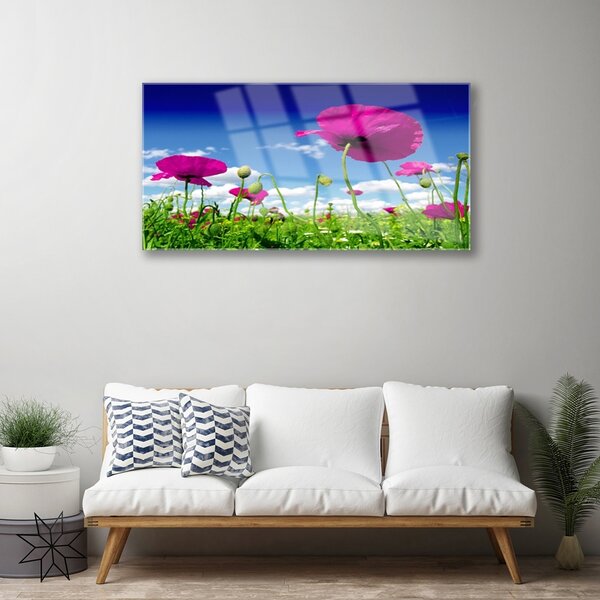 Skleneny obraz Lúka kvety nebo príroda 100x50 cm 2 Prívesky