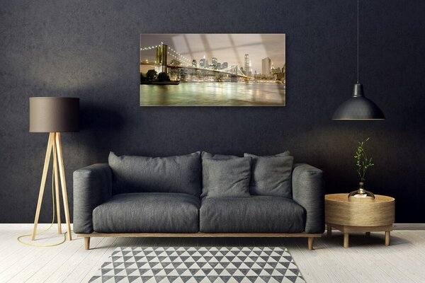 Skleneny obraz Mesto most architektúra 100x50 cm 2 Prívesky