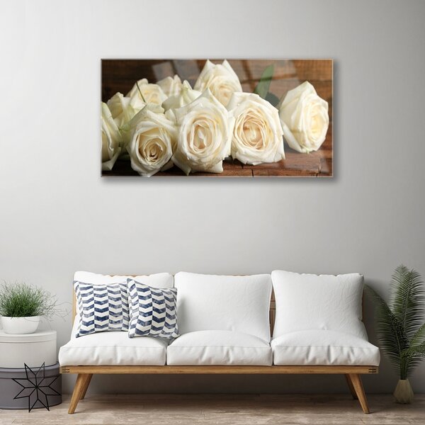 Skleneny obraz Ruže kvety rastlina 100x50 cm 2 Prívesky