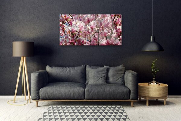 Skleneny obraz Vetvy kvety rastlina 100x50 cm 2 Prívesky