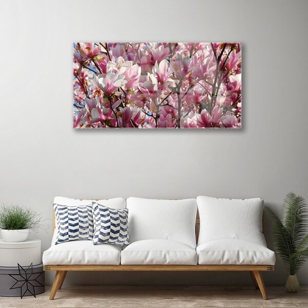 Skleneny obraz Vetvy kvety rastlina 100x50 cm 2 Prívesky