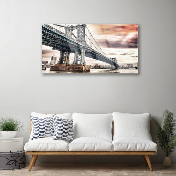 Skleneny obraz Most mesto architektúra 100x50 cm 2 Prívesky