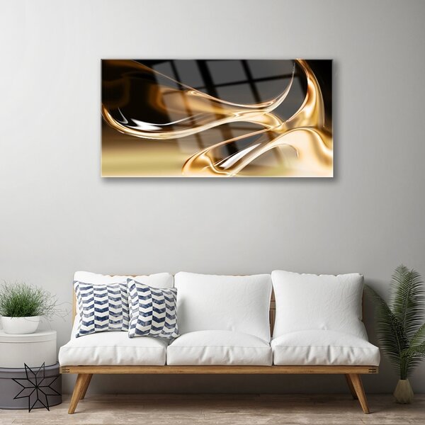 Skleneny obraz Zlato abstrakcia art umenie 100x50 cm 2 Prívesky