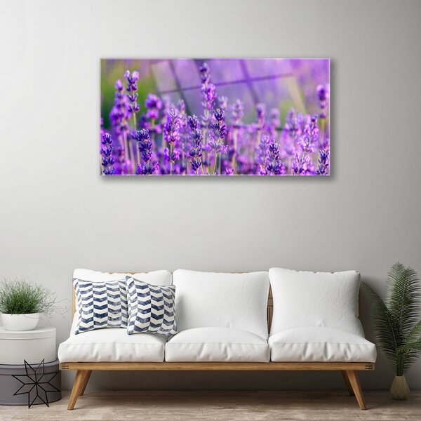 Skleneny obraz Pole fialová levanduľa 100x50 cm 2 Prívesky