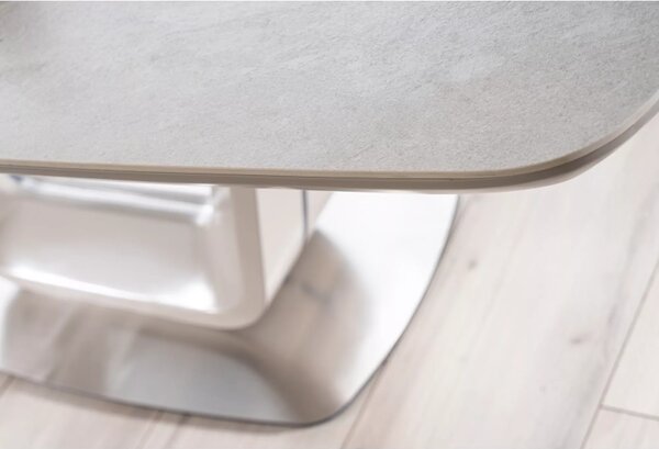 Signal ARMANI CERAMIC jedálenský stôl SIVÁ MRAMOROVÝ EFEKT / MATNÁ ŠEDÁ 160(220)X90