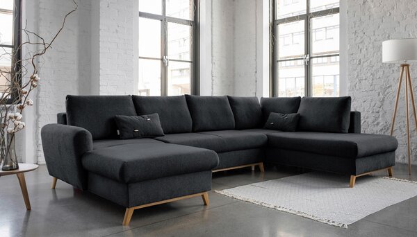 SEDACIA SÚPRAVA, textil, tmavosivá MID.YOU - Sedačky, Online Only
