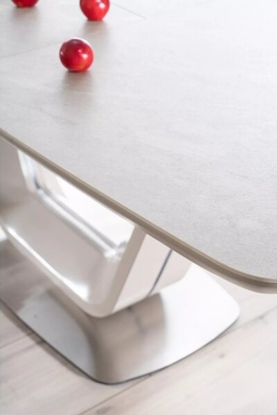 Signal ARMANI CERAMIC jedálenský stôl SIVÁ MRAMOROVÝ EFEKT / MATNÁ ŠEDÁ 160(220)X90