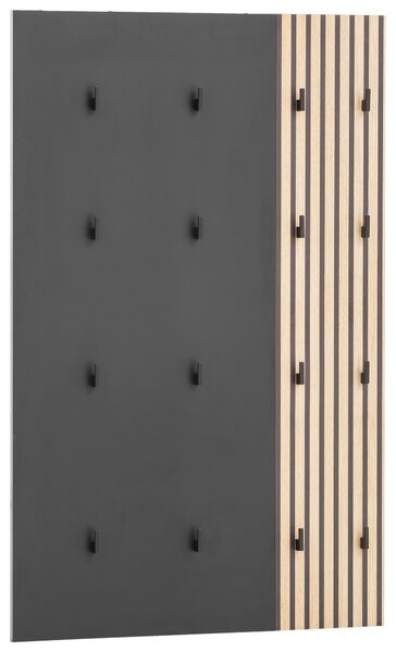 VEŠIAKOVÝ PANEL, čierna, farba duba, 73,5/109/2,6 cm MID.YOU - Vešiakové steny, Online Only