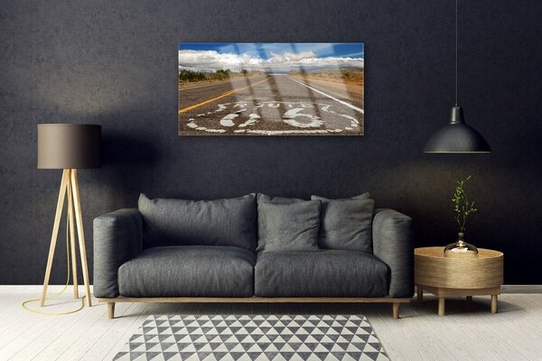 Skleneny obraz Cesta na púšti diaľnica 100x50 cm 2 Prívesky