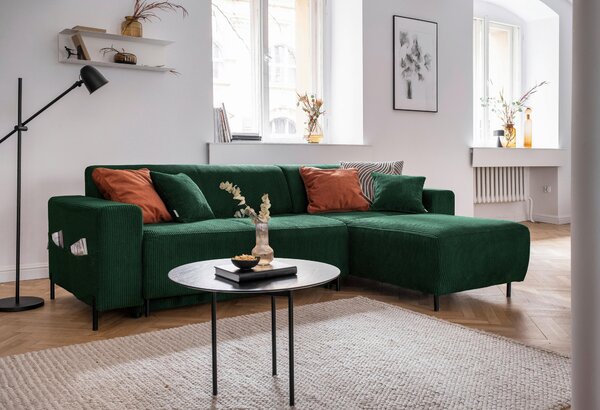 ROHOVÁ SEDAČKA, textil, tmavozelená MID.YOU - Sedačky, Online Only